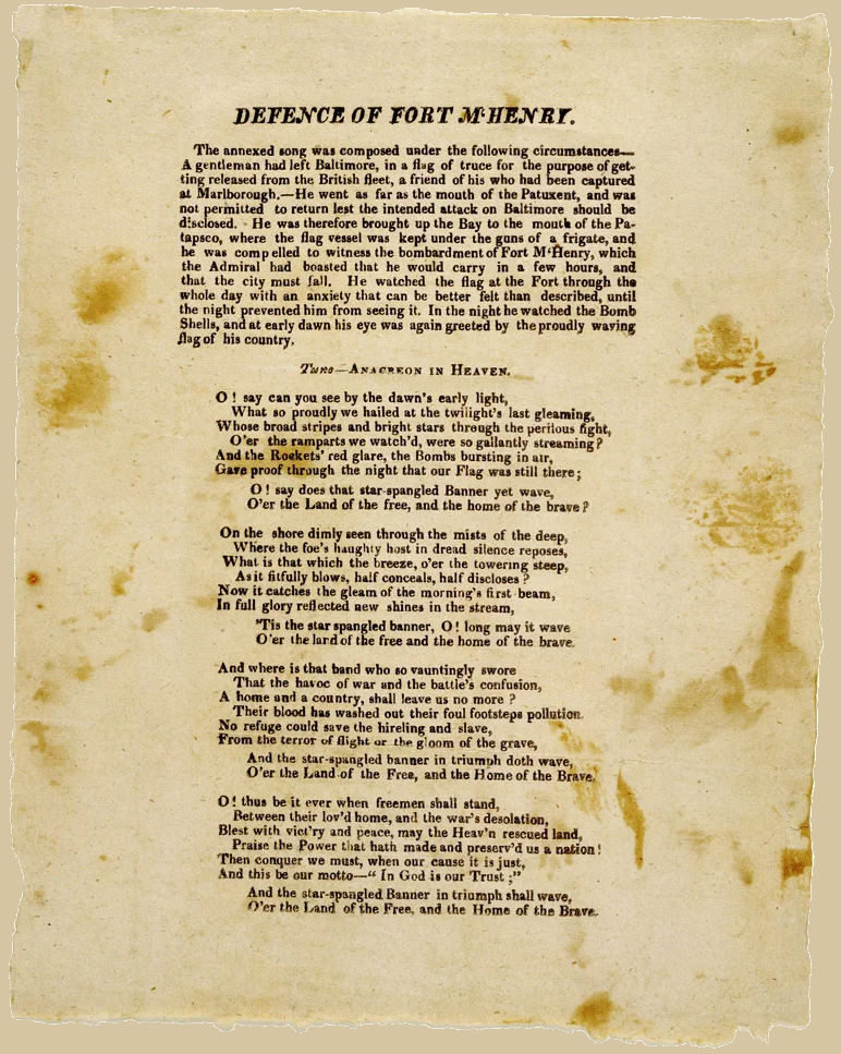 The Star Spangled Banner Broadside